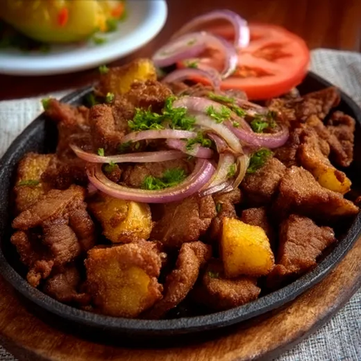 Carne Frita Encebollada
